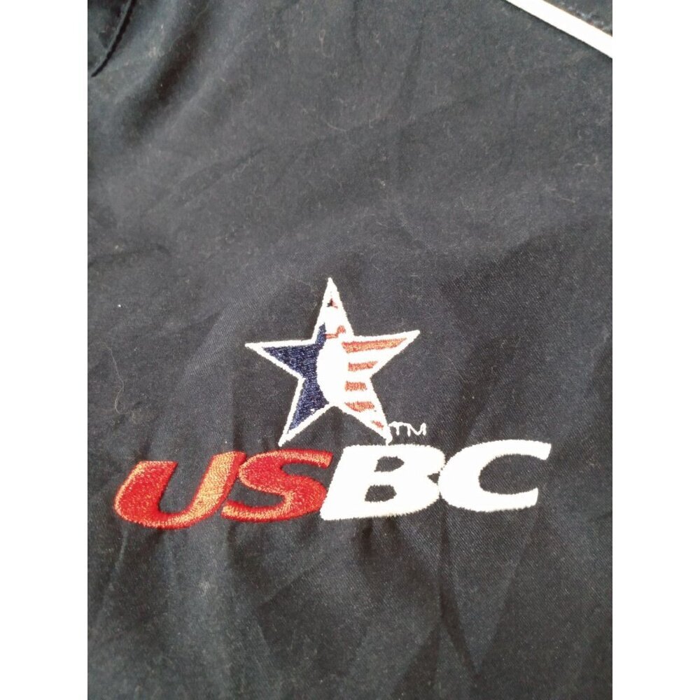 Mens United States Bowling Congress Light Jacket 1/2 Zip 2XL USBC Windbreaker - Picture 2 of 4